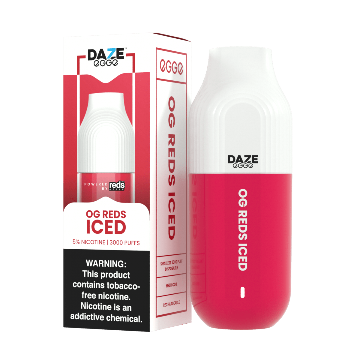 7 Daze Disposable Vape OG Reds Iced 7 Daze Egge Disposable Vape (5%, 3000 Puffs)