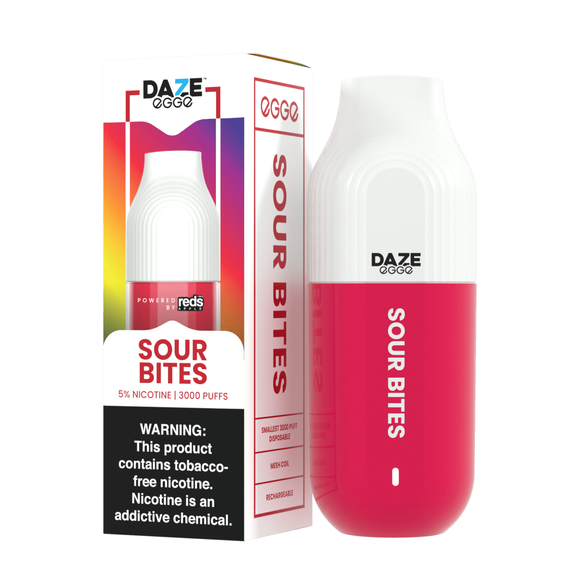 7 Daze Disposable Vape Sour Bites 7 Daze Egge Disposable Vape (5%, 3000 Puffs)