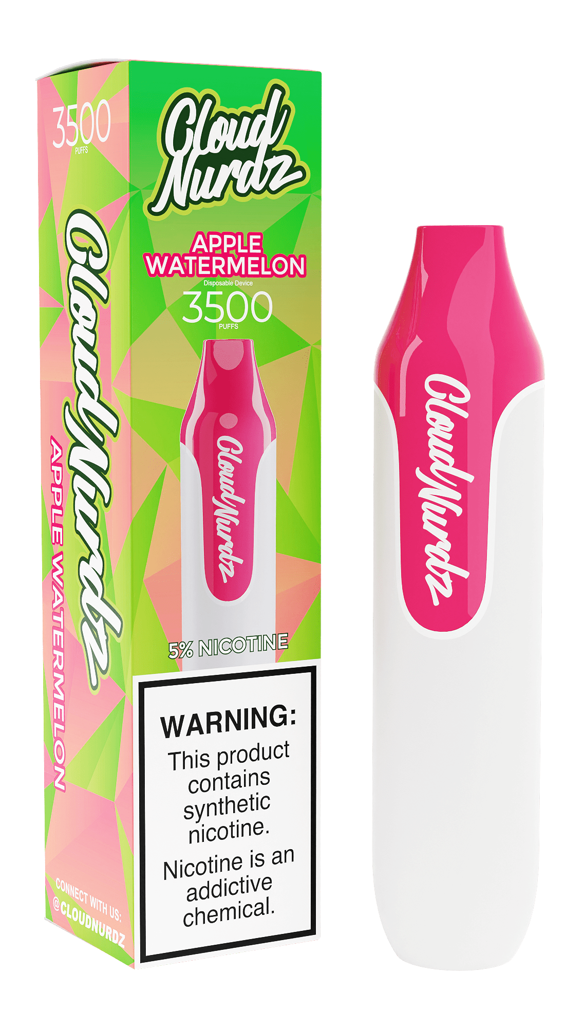 Cloud Nurdz Disposable Vape Apple Watermelon Cloud Nurdz 3500 Disposable Vape (0%, 3500 Puffs)