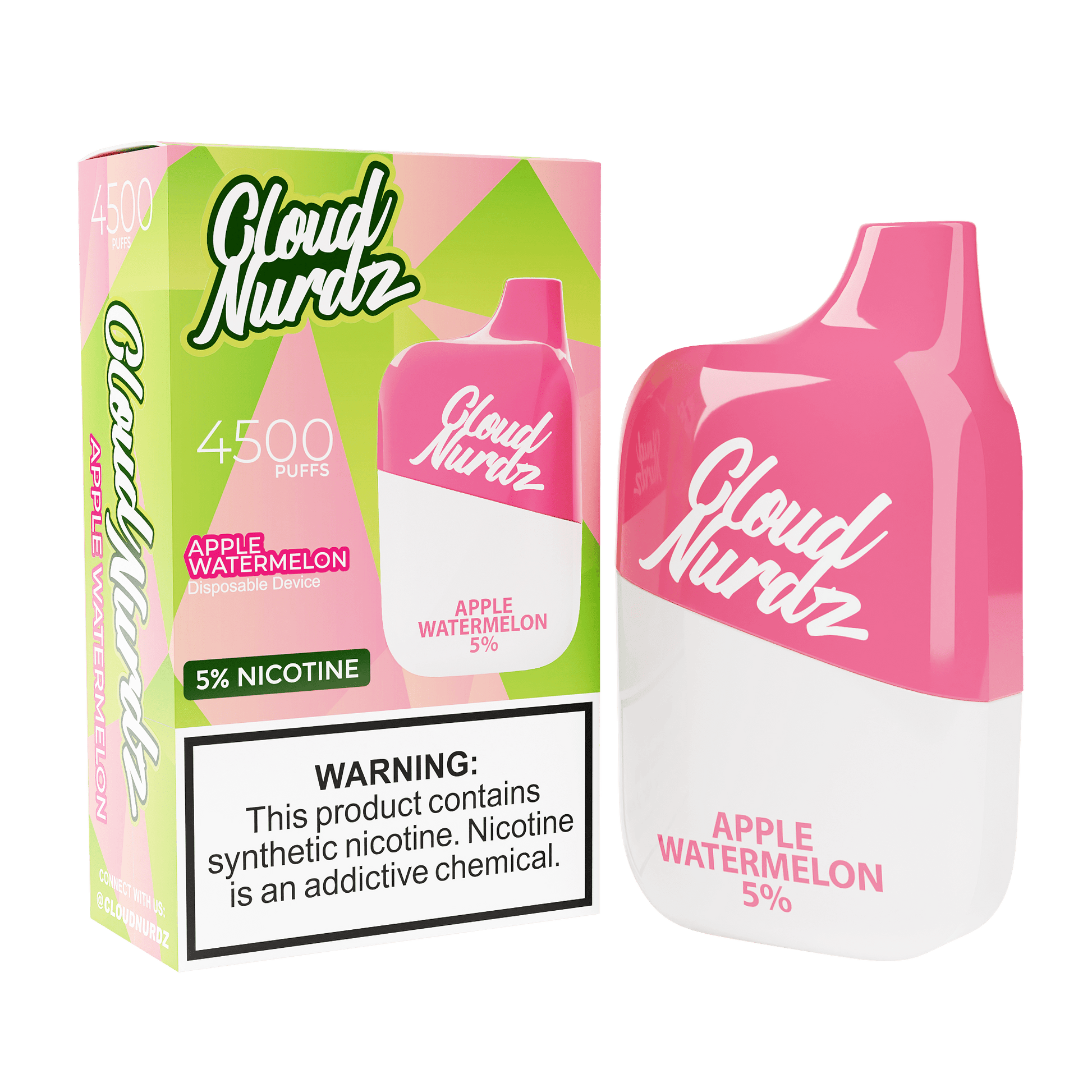 Cloud Nurdz Disposable Vape Apple Watermelon Cloud Nurdz 4500 Disposable Vape (5%, 4500 Puffs)