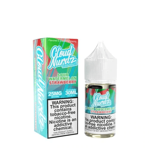 Cloud Nurdz Juice Sour Watermelon Strawberry Iced 30ml TF Vape Juice - Cloud Nurdz