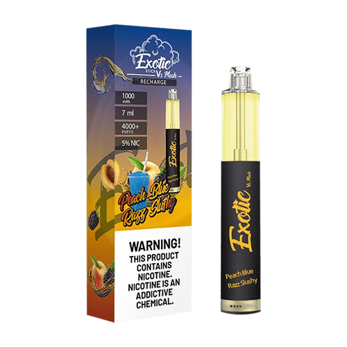 Exotic Disposable Vape Peach Blue Razz Slushie Exotic Stick V3 Disposable Vape