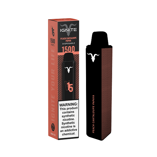 Ignite Disposable Vape Peach Cantaloupe Papaya Ignite V15 Disposable Vape (5%, 1500 Puffs)