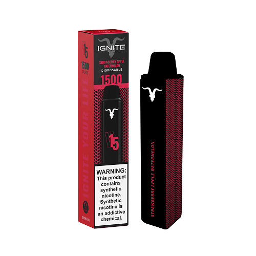 Ignite Disposable Vape Strawberry Apple Watermelon Ignite V15 Disposable Vape (5%, 1500 Puffs)