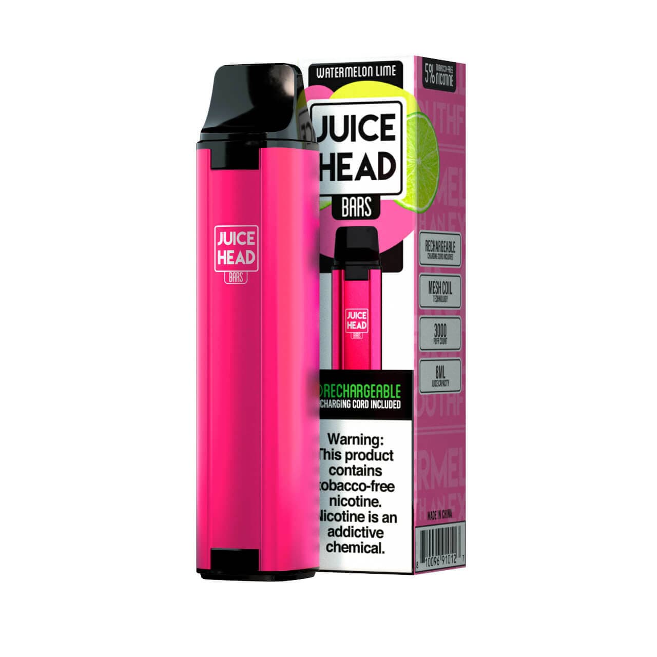 Juice Head Disposable Vape Watermelon Lime Juice Head Bars Disposable Vape (5%, 3000 Puffs)