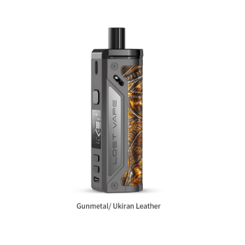 Lost Vape Pod System Gunmetal/Ukiran Leather Thelema 80W Pod System - Lost Vape