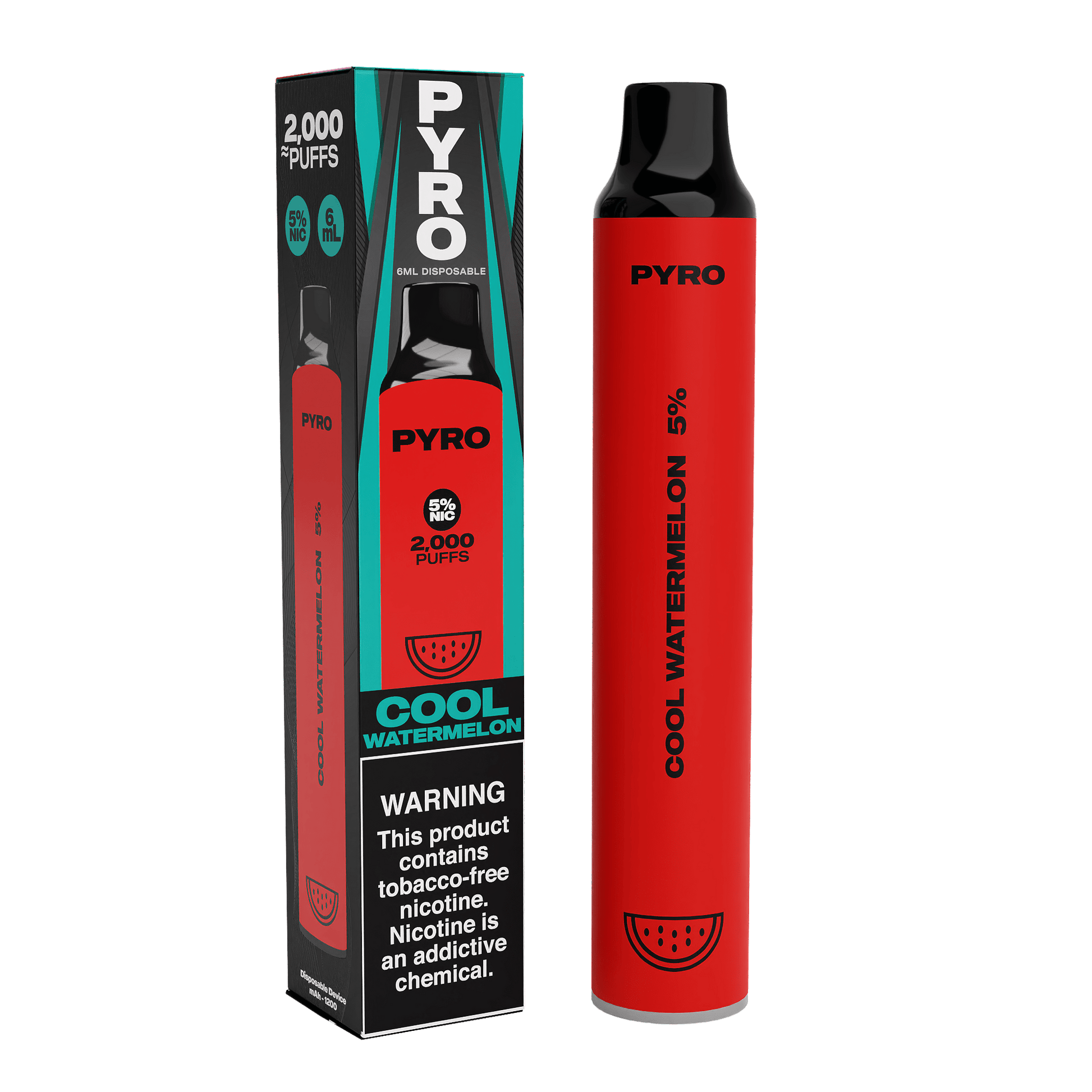 PYRO Disposable Vape Cool Watermelon PYRO 2000 Disposable Vape