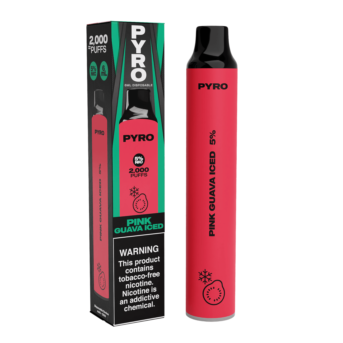 PYRO Disposable Vape Pink Guava Ice PYRO 2000 Disposable Vape